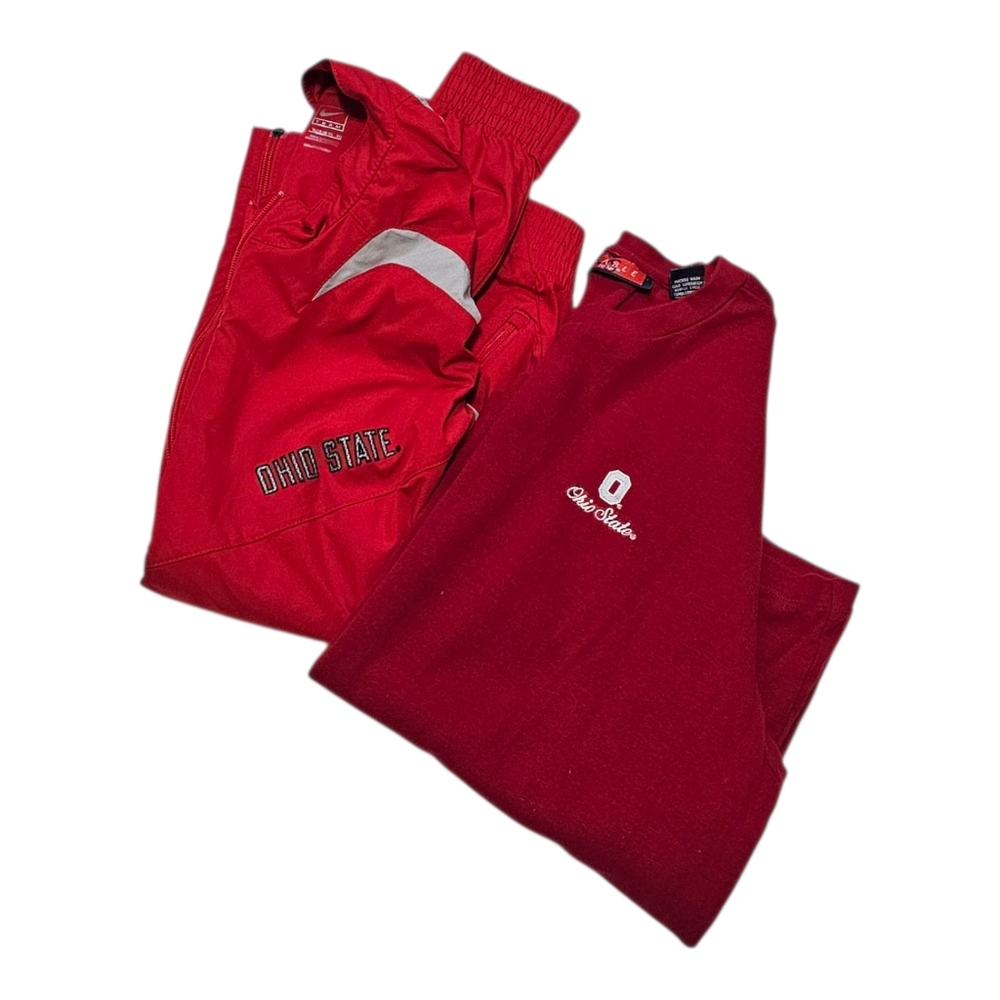 Ohio State Shirt & Nike Windbreaker Jacket Bundle Size XL Red Buckeyes